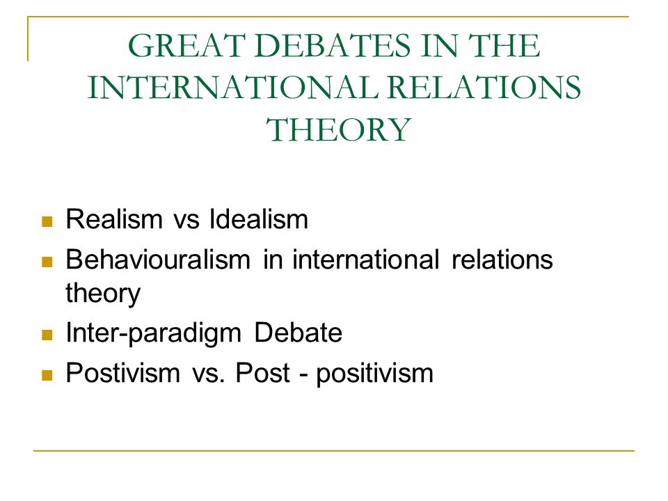 Political Realism in International Relations